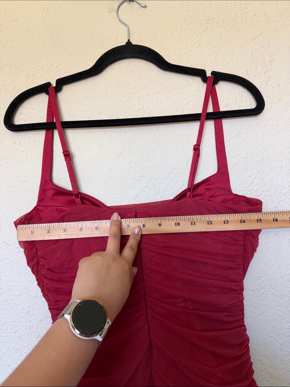 House of Cb LINI Deep Red Stretch Mesh Corset Maxi Dress Size M NWOT - Picture 9 of 11
